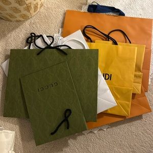 2 lv 2 gucci 2 fendi 2 dior shopping bags